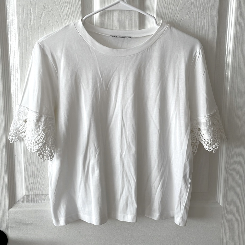 ZARA crochet lace tee